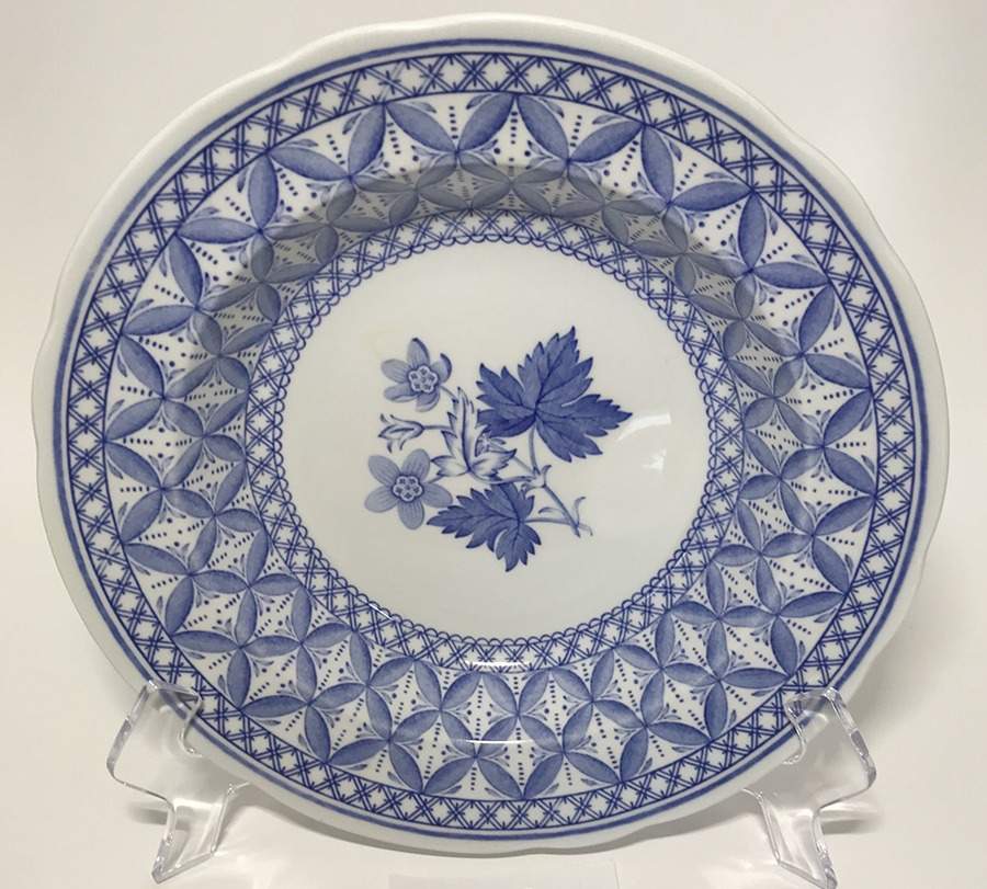 Geranium Blue (Older) Rim Soup Bowl by Spode-1
