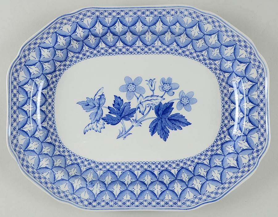 Geranium Blue (Older) 14" Oval Serving Platter by Spode-1