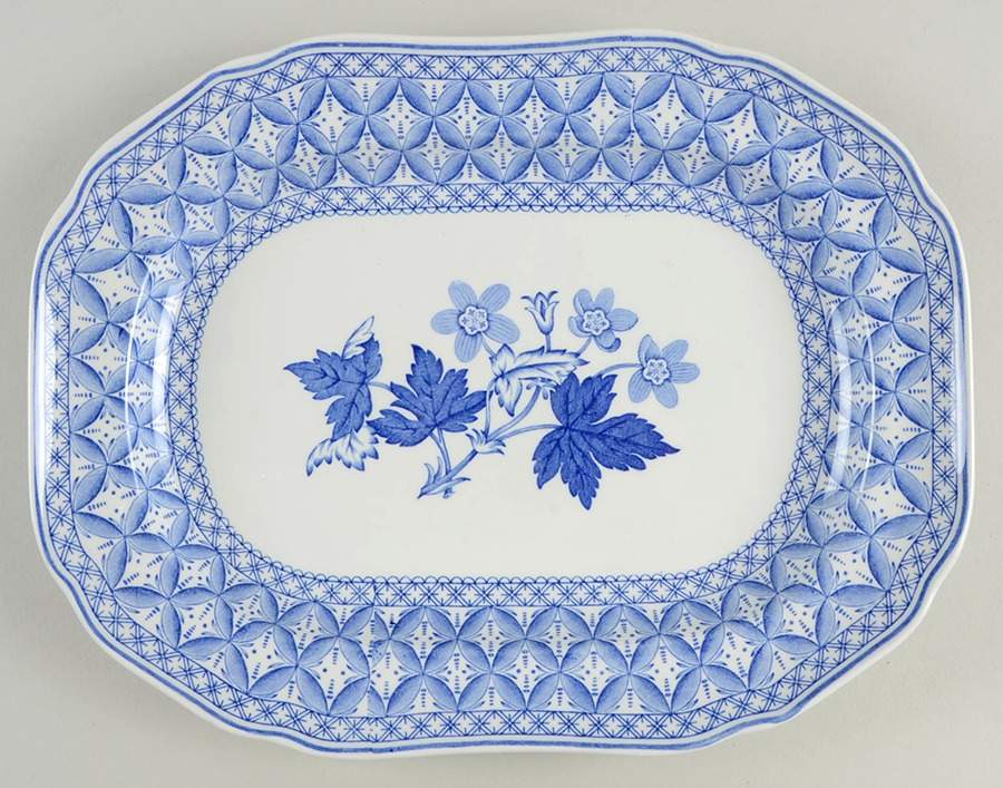 Geranium Blue (Older) 12" Oval Serving Platter by Spode-1