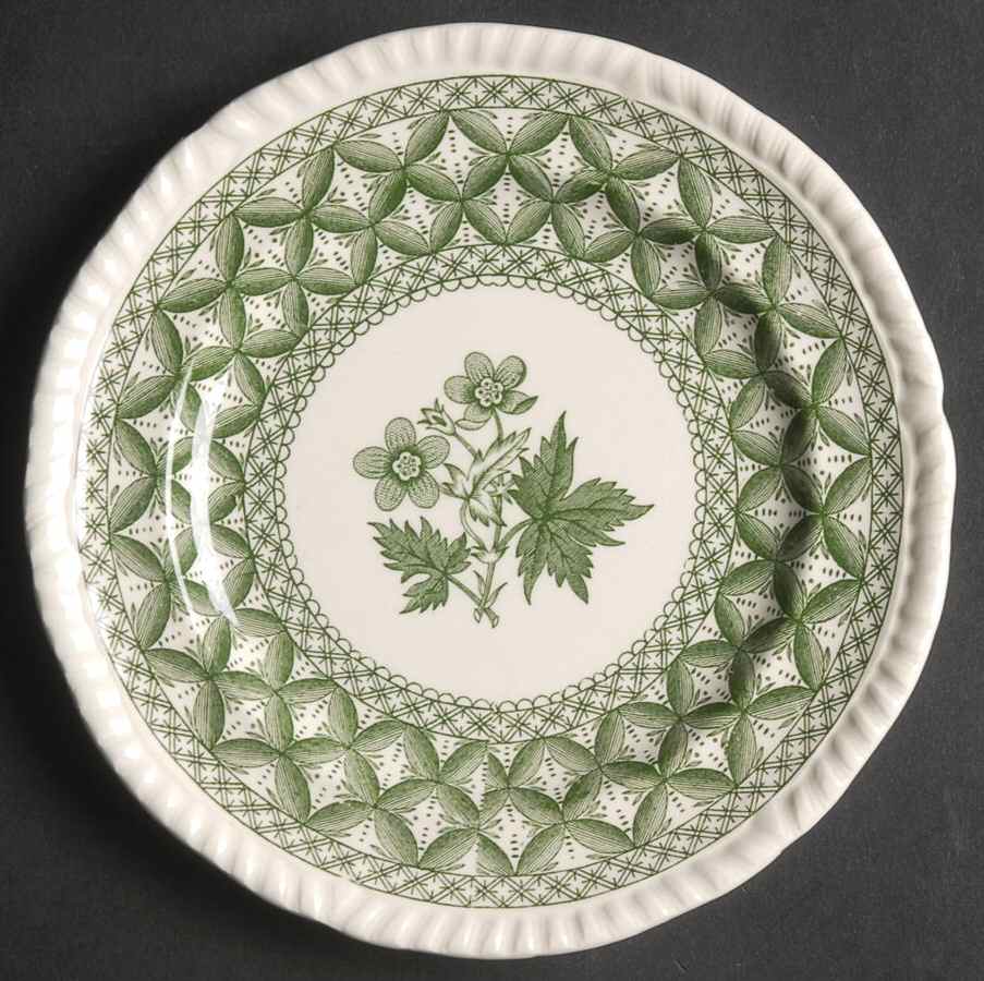 Geranium Green (Gadroon Shape, Older) Bread & Butter Plate by Spode-1