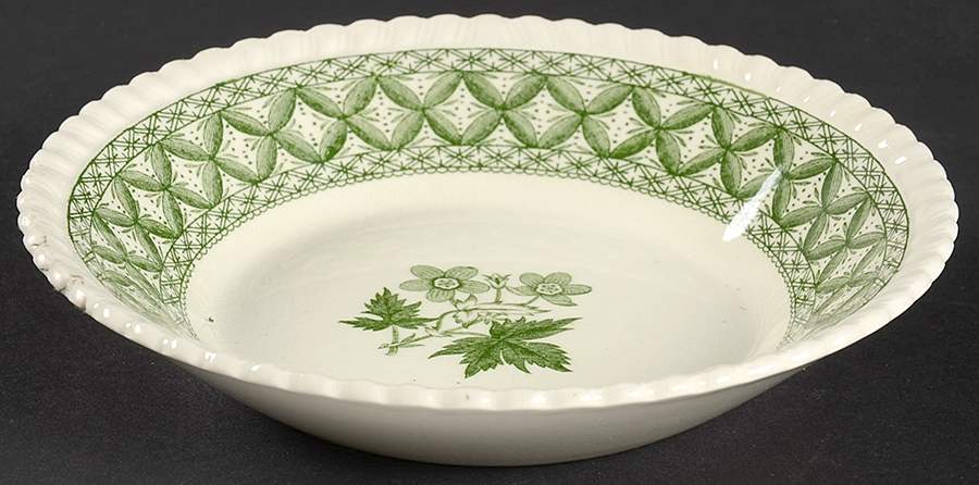 Geranium Green (Gadroon Shape, Older) Fruit/Dessert (Sauce) Bowl by Spode-1