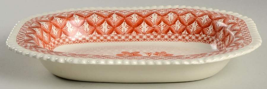 Geranium Red 9" Oval Vegetable Bowl by Spode-1
