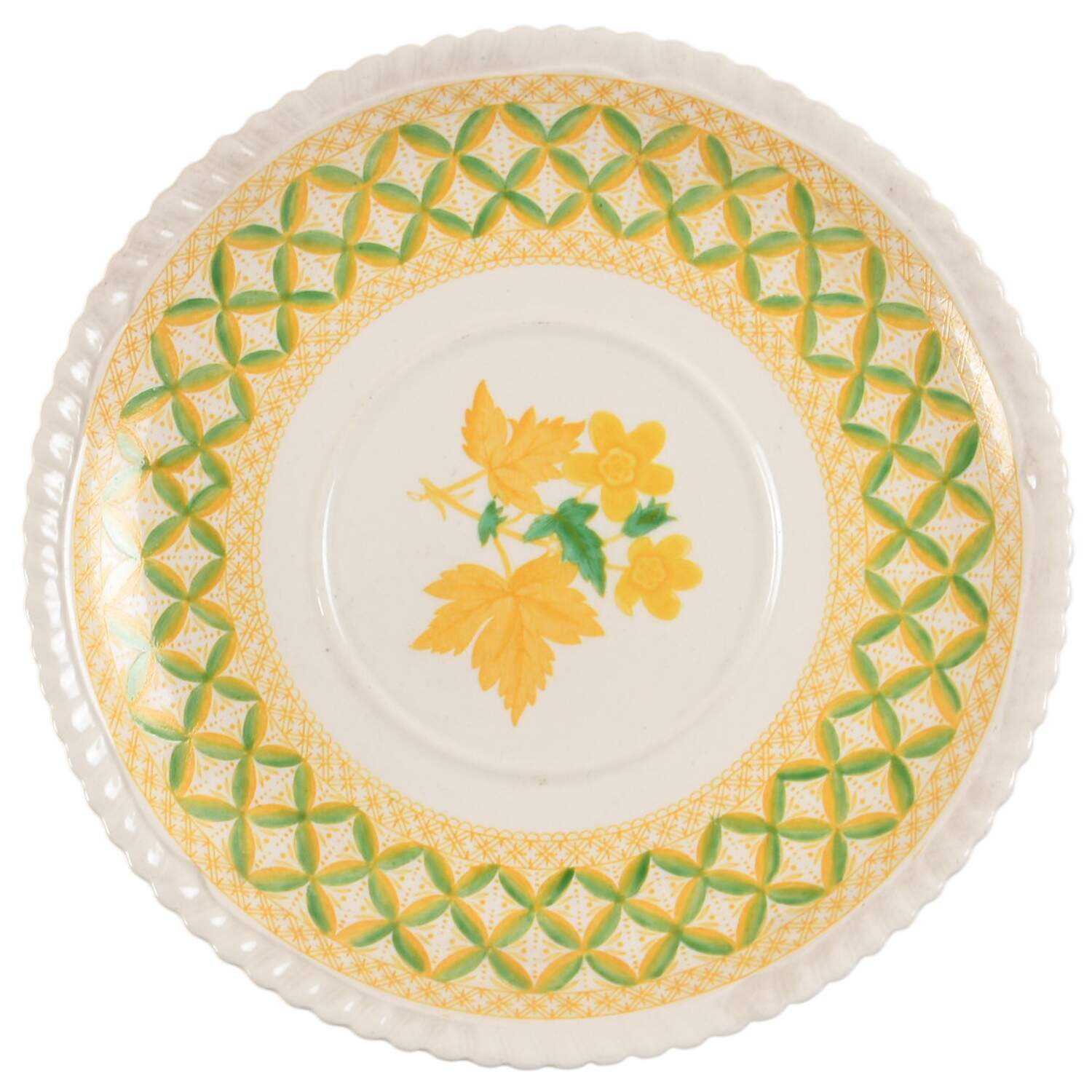 Geranium Yellow Green Saucer for Cream Soup Bowl by Spode-1