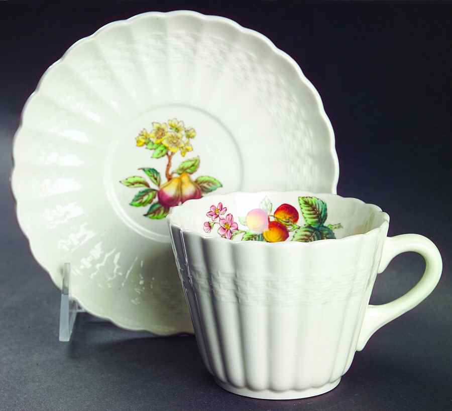 Glendale (Chelsea Wicker) Flat Cup & Saucer Set by Spode-1