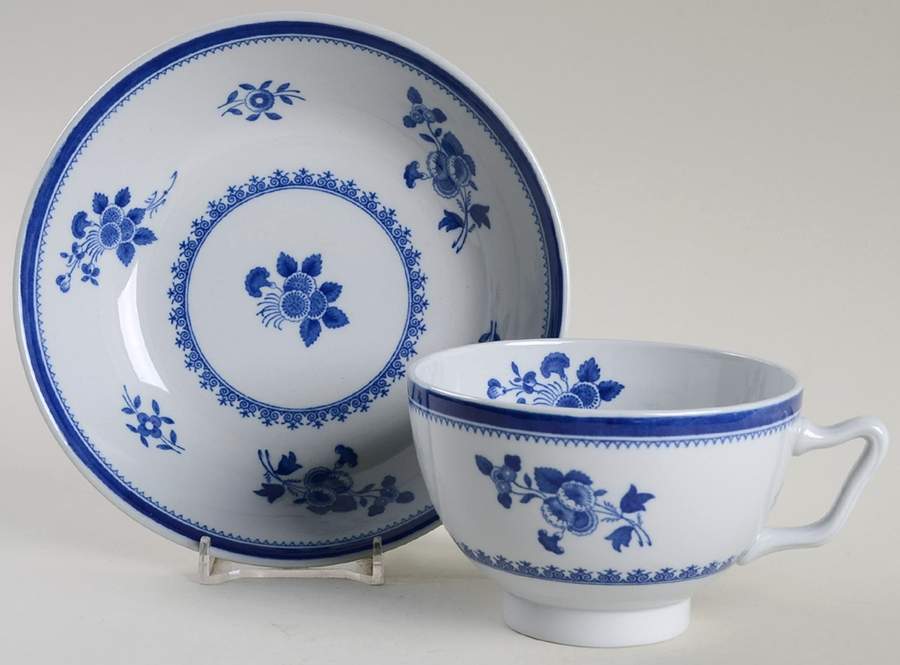 Gloucester (No Trim) Canton Shape Oversized Cup & Saucer Set by Spode-1