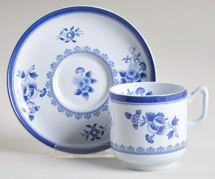 Gloucester (No Trim) Flat Demitasse Cup & Saucer Set by Spode-1