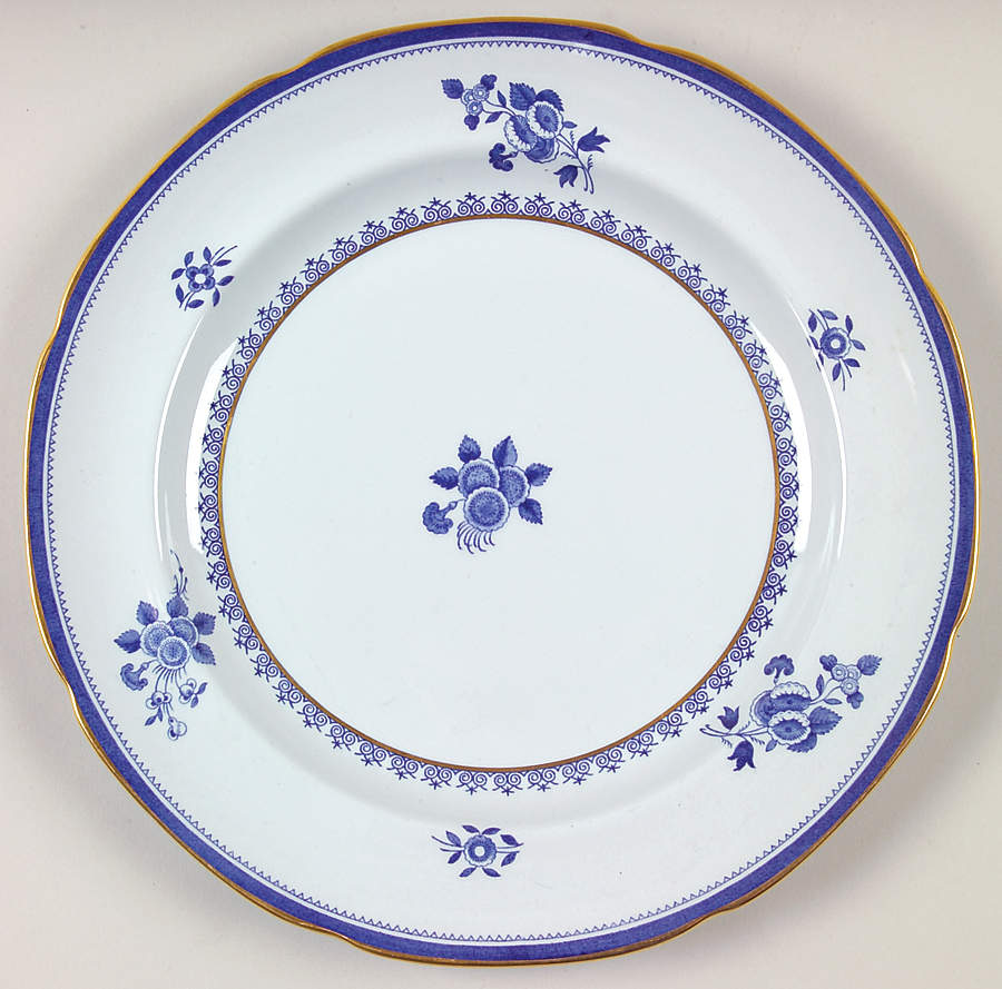 Gloucester Blue (Gold Trim and Verge) Dinner Plate by Spode-1