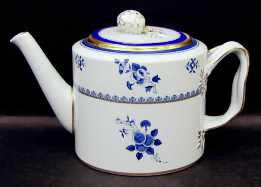 Gloucester Blue (Gold Trim and Verge) Teapot & Lid by Spode-1