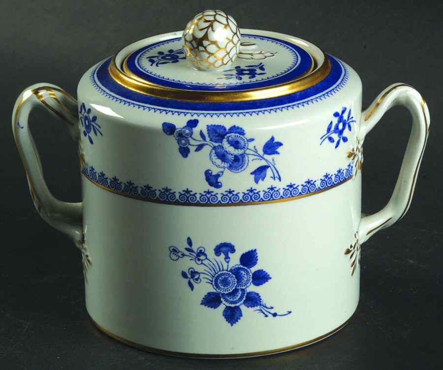 Gloucester Blue (Gold Trim and Verge) Sugar Bowl & Lid by Spode-1