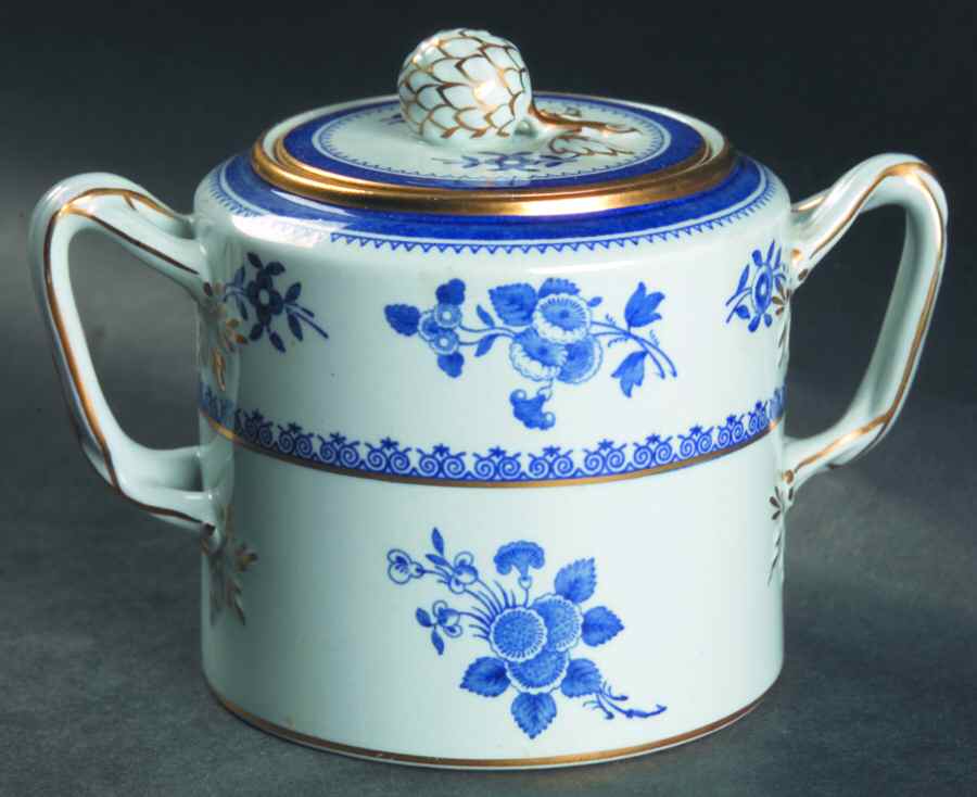 Gloucester Blue (Gold Trim and Verge) Mini Sugar Bowl & Lid by Spode-1
