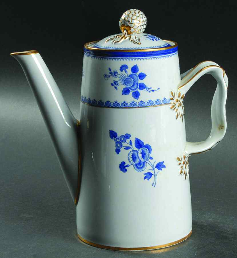 Gloucester Blue (Gold Trim and Verge) Small Coffee Pot & Lid by Spode-1