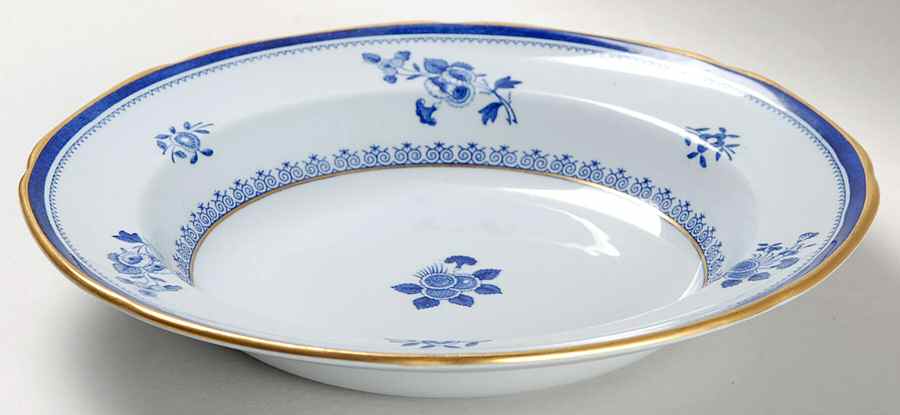 Gloucester Blue (Gold Trim and Verge) Rim Soup Bowl by Spode-1