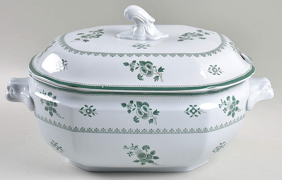 Gloucester Green (Fine Stone) Oval Tureen & Lid by Spode-1