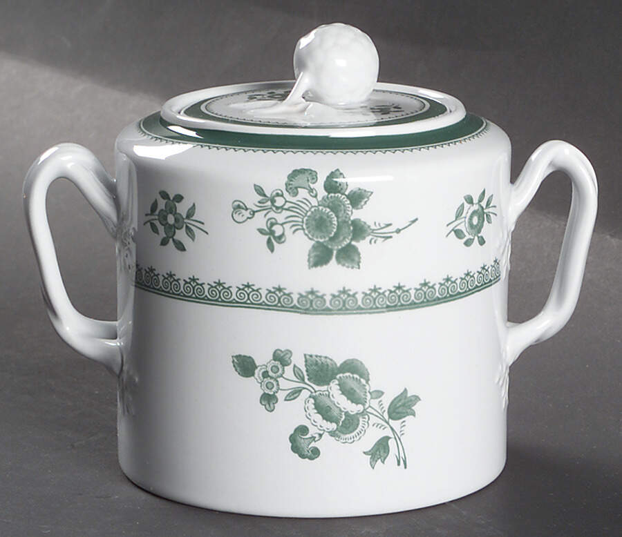 Gloucester Green (Fine Stone) Sugar Bowl & Lid by Spode-1
