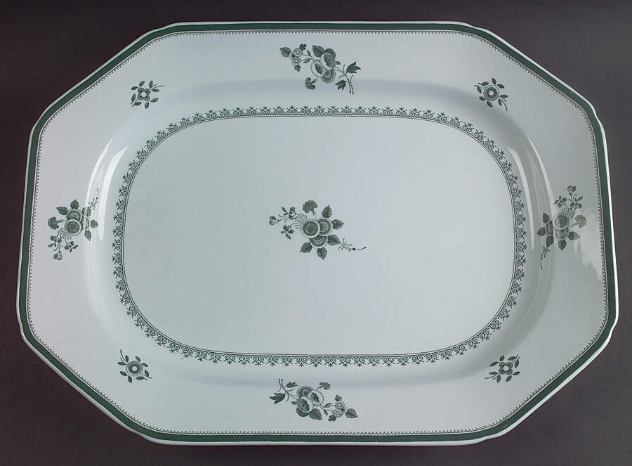 Gloucester Green (Fine Stone) 16" Oval Serving Platter by Spode-1