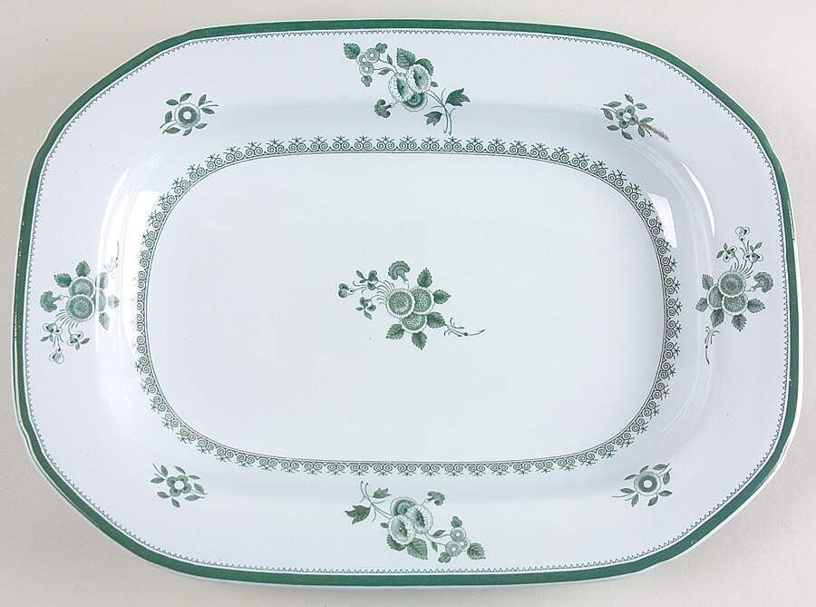 Gloucester Green (Fine Stone) 13" Oval Serving Platter by Spode-1