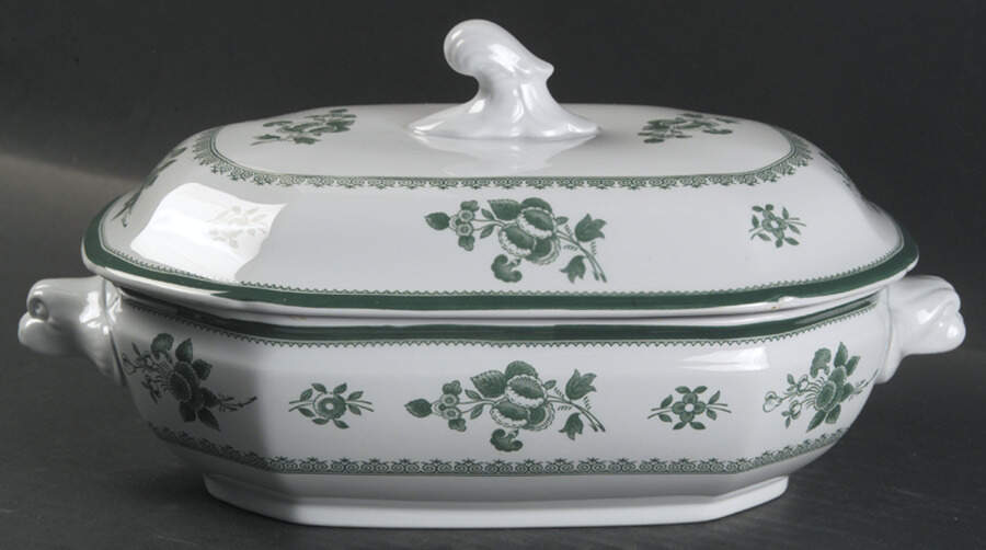 Gloucester Green (Fine Stone) Oval Covered Vegetable by Spode-1