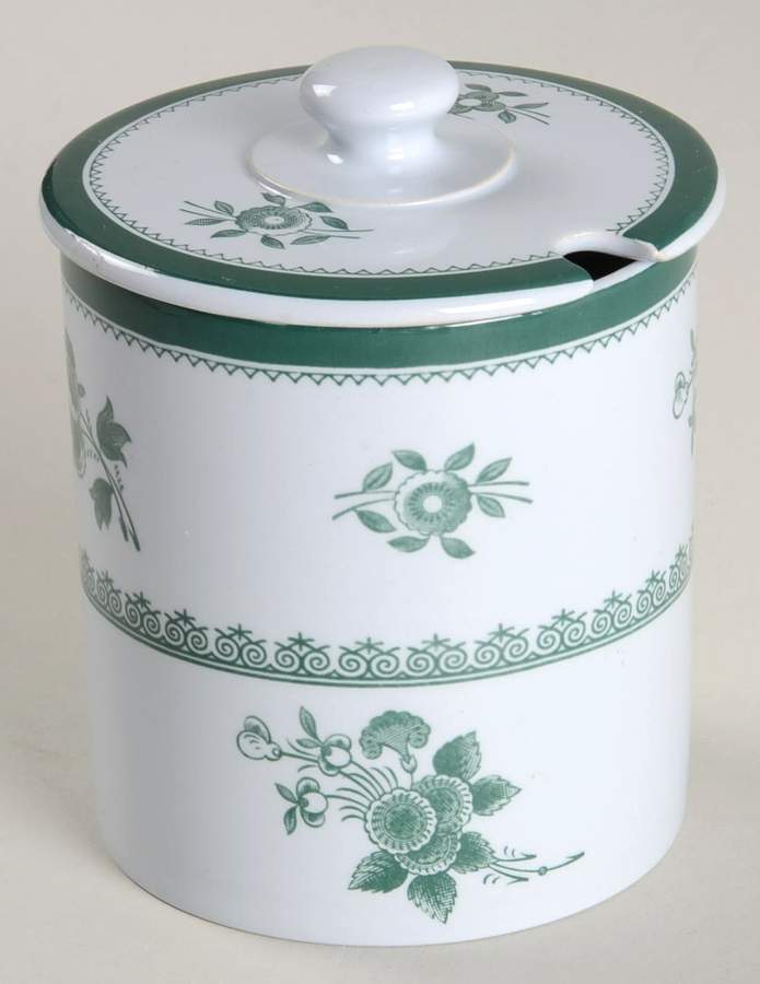 Gloucester Green (Fine Stone) Jam/Jelly & Lid by Spode-1