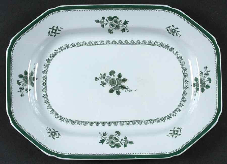 Gloucester Green (Fine Stone) 12" Oval Serving Platter by Spode-1