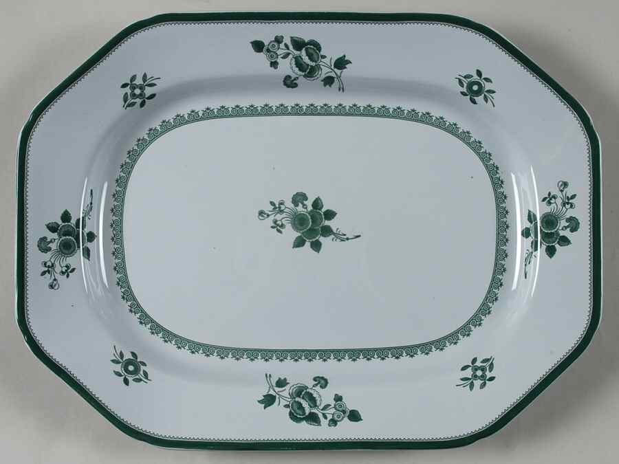 Gloucester Green (Fine Stone) 14" Oval Serving Platter by Spode-1