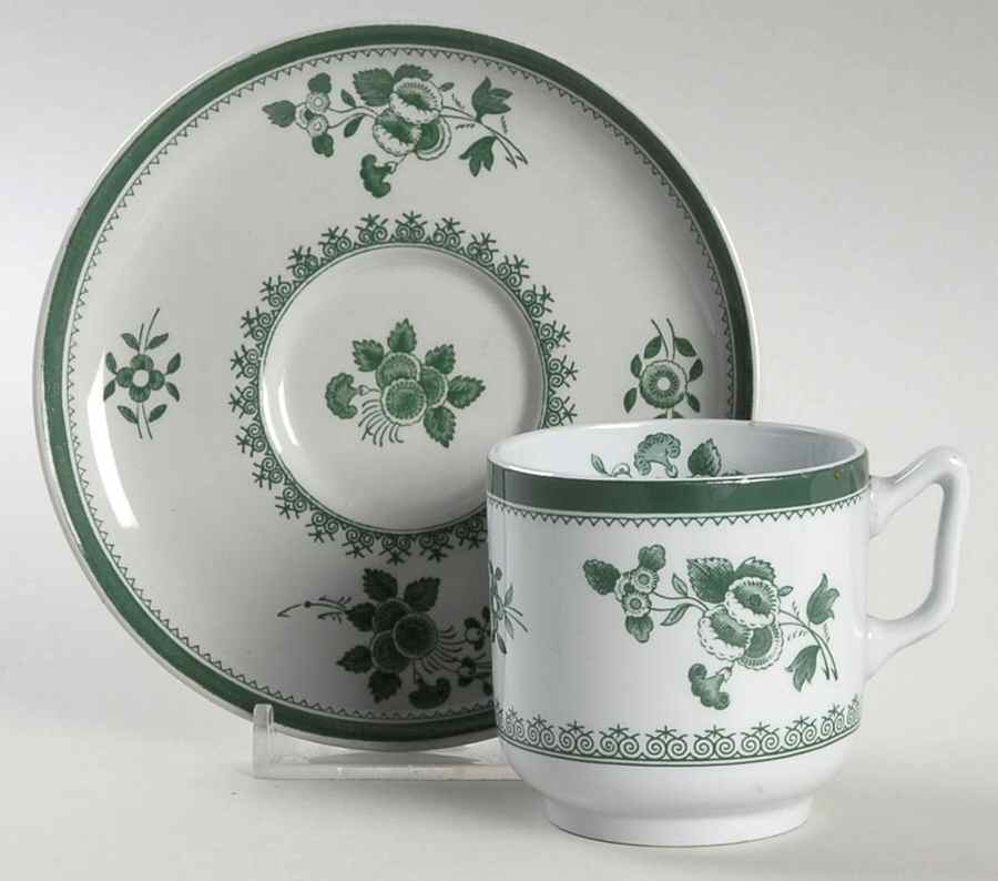 Gloucester Green (Fine Stone) Footed Demitasse Cup & Saucer Set by Spode-1
