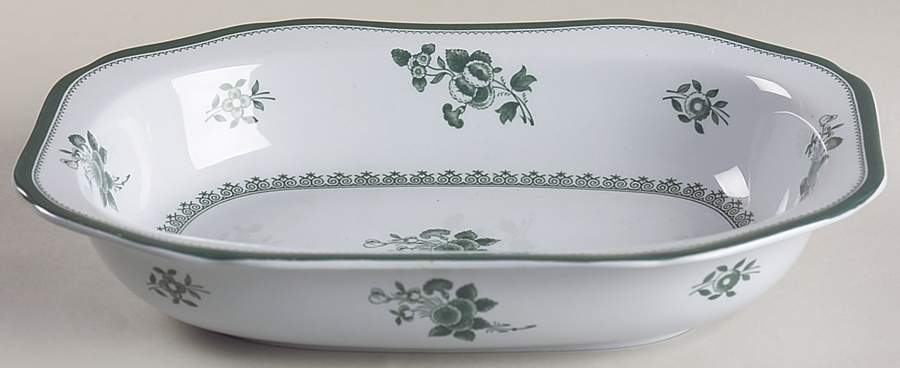 Gloucester Green (Fine Stone) 9" Oval Vegetable Bowl by Spode-1