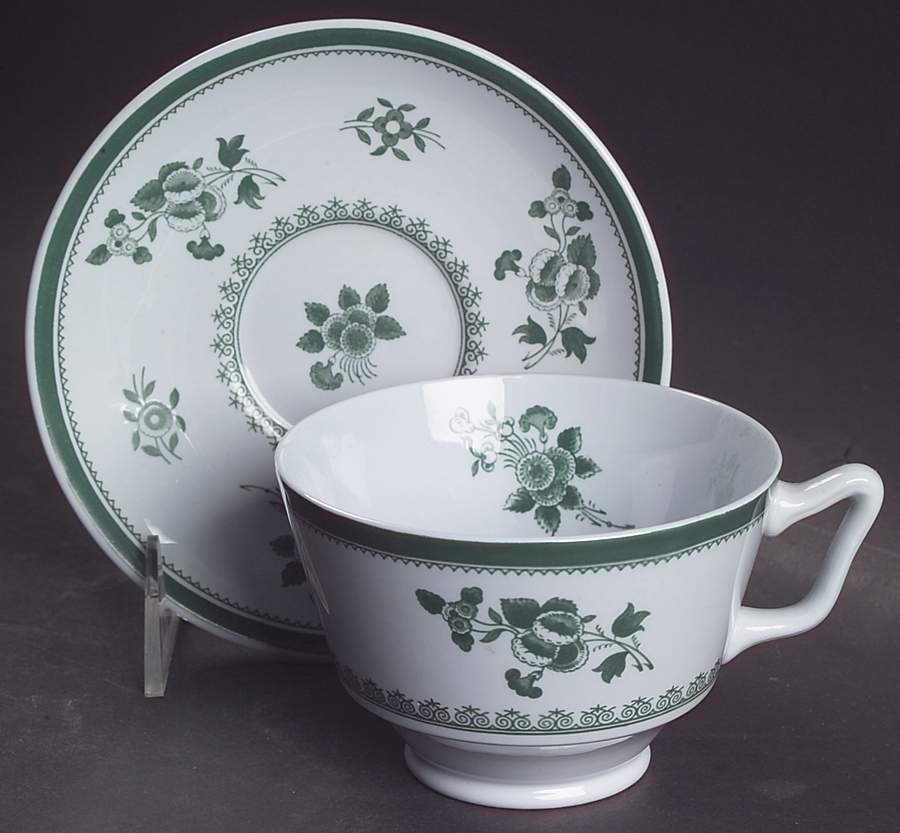 Gloucester Green (Fine Stone) London Shape Oversized Cup & Saucer Set by Spode-1