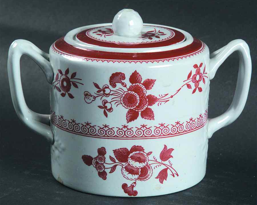 Gloucester Red (Fine Stone) Mini Sugar Bowl & Lid by Spode-1