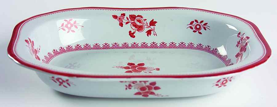 Gloucester Red (Fine Stone) 9" Oval Vegetable Bowl by Spode-1