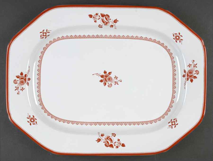 Gloucester Red (Fine Stone) 16" Oval Serving Platter by Spode-1