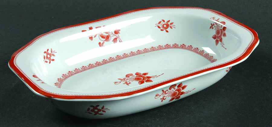 Gloucester Red (Fine Stone) 9" Oval Vegetable Bowl by Spode-1