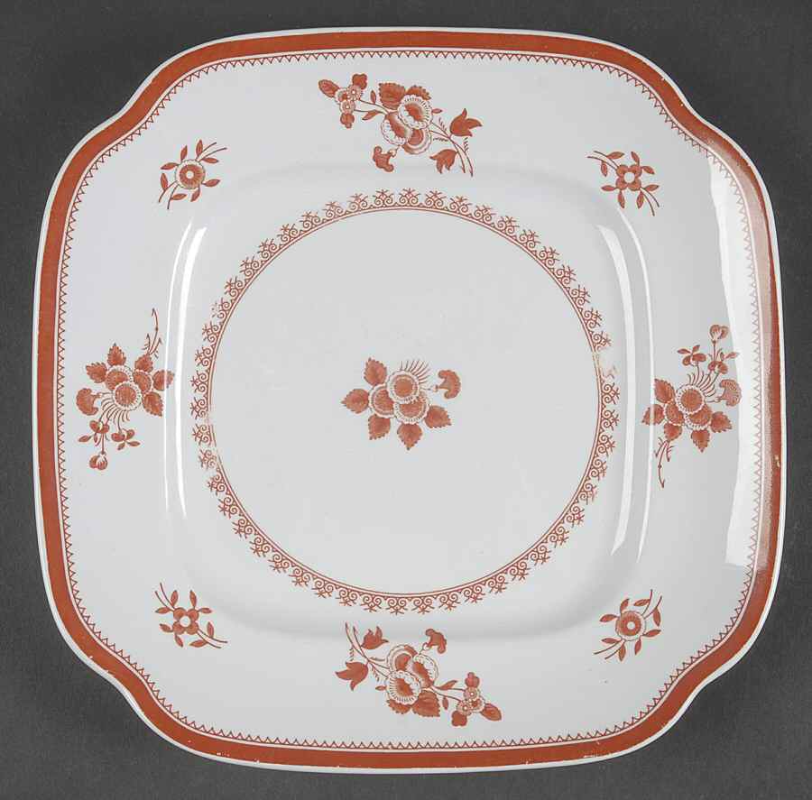 Gloucester Red (Fine Stone) Square Salad Plate by Spode-1