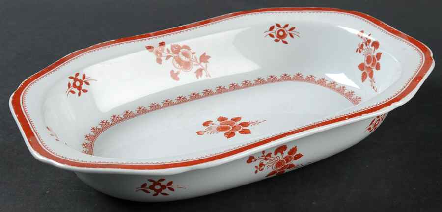 Gloucester Red (Fine Stone) 9" Oval Vegetable Bowl by Spode-1
