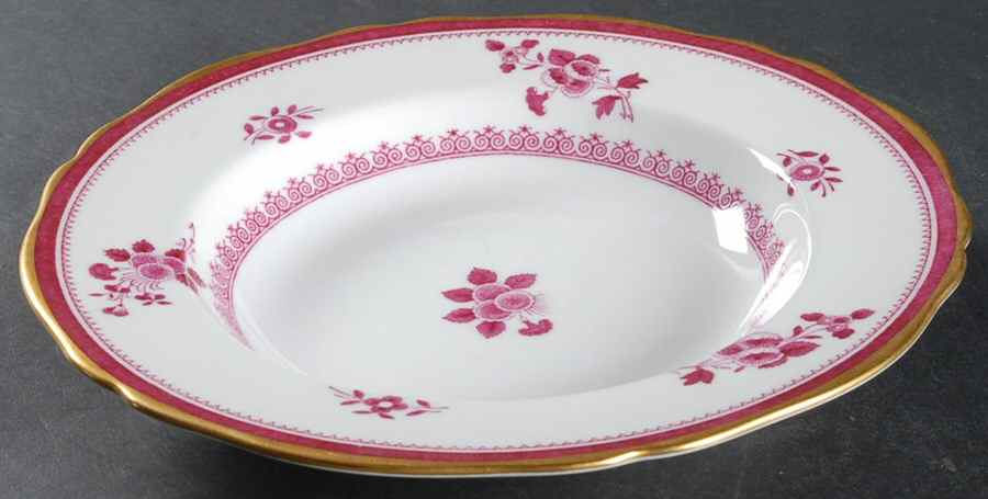 Gloucester Red (Bone) Rim Soup Bowl by Spode-1