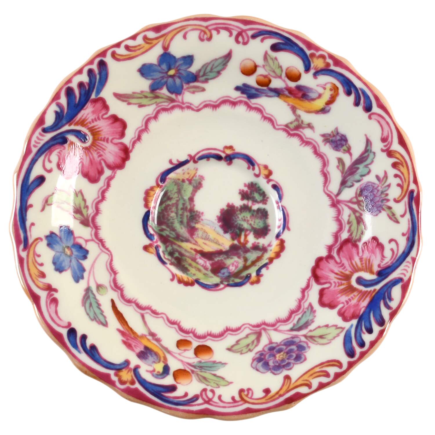 Gobelin (Scalloped, Yellow Trim) Saucer for Demitasse Cup by Spode-1