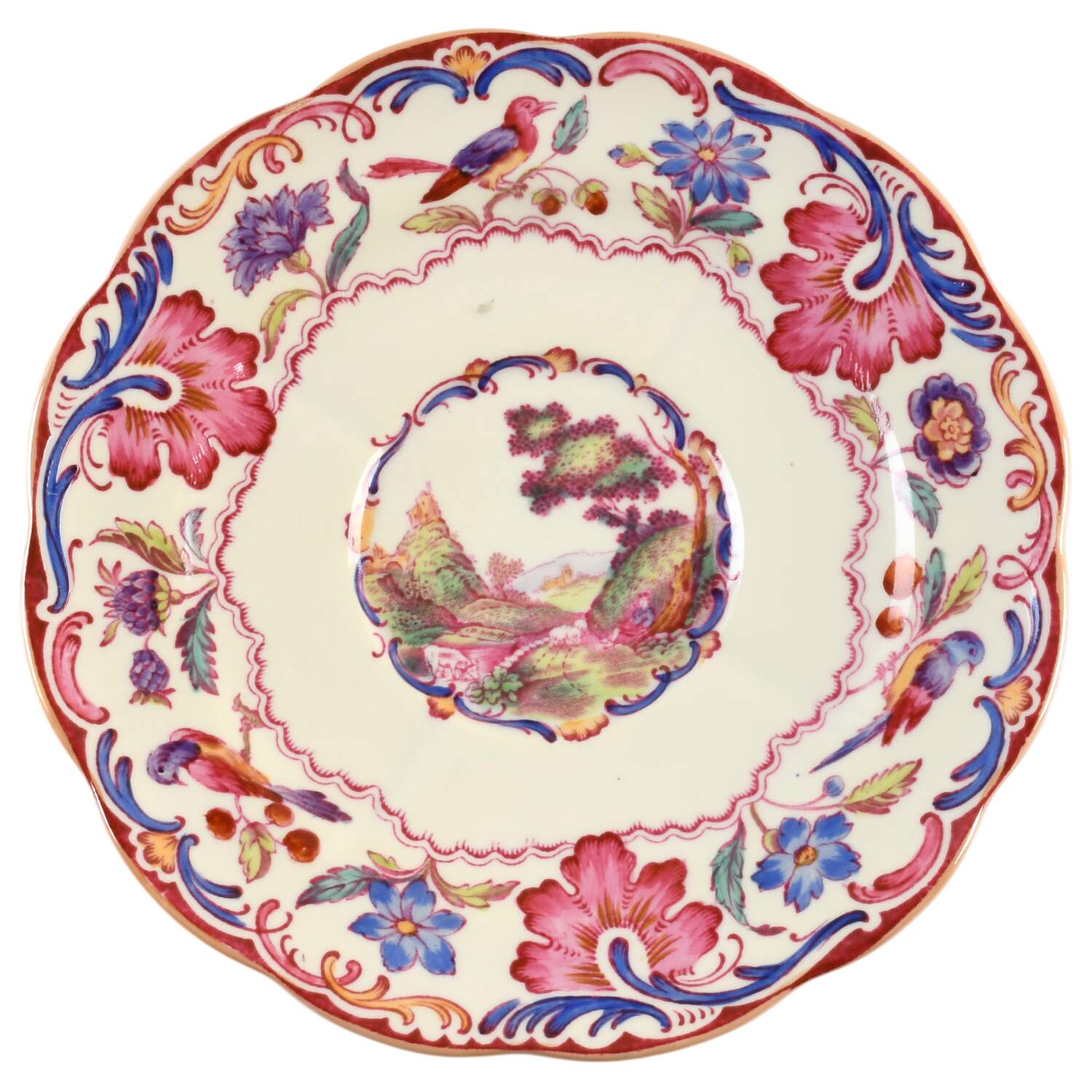 Gobelin (Scalloped, Yellow Trim) Saucer for Cream Soup Bowl by Spode-1