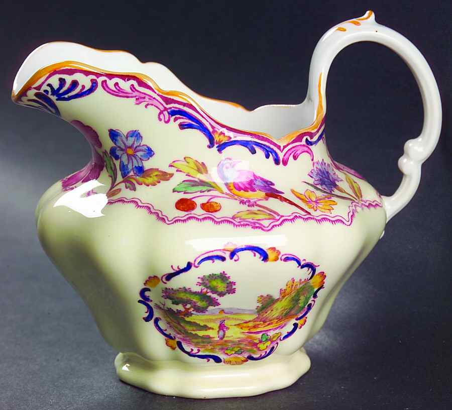 Gobelin (Scalloped, Yellow Trim) Creamer by Spode-1