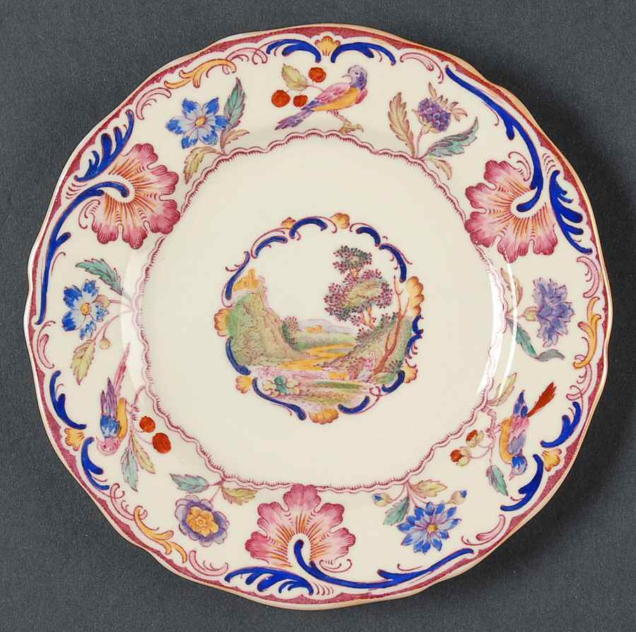 Gobelin (Scalloped, Yellow Trim) Bread & Butter Plate by Spode-1