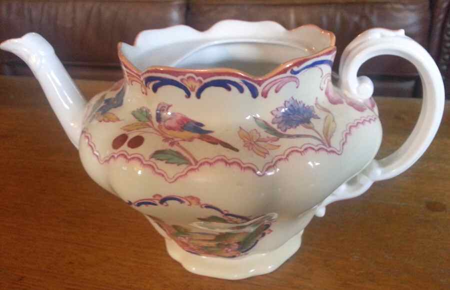 Gobelin (Scalloped, Yellow Trim) Teapot No Lid by Spode-1