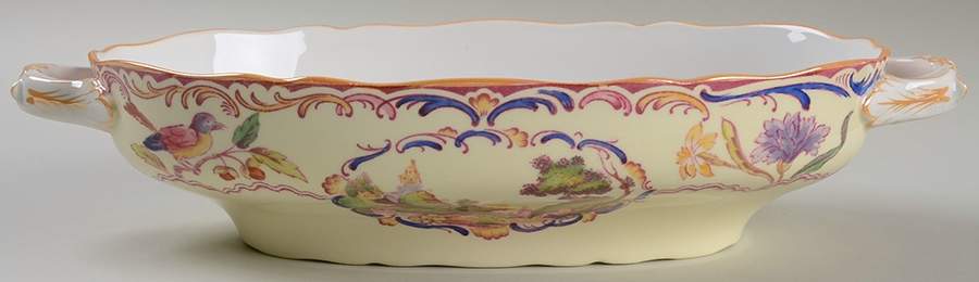 Gobelin (Scalloped, Yellow Trim) Oval Vegetable No Lid by Spode-1