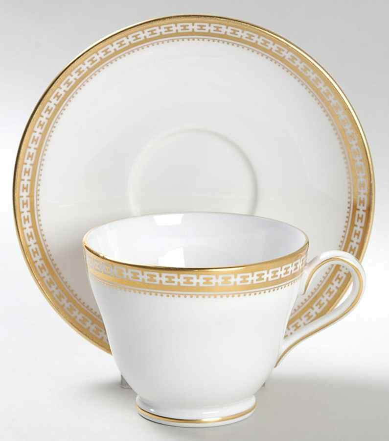 Golden Bracelet Footed Cup & Saucer Set by Spode-1