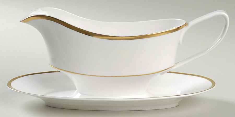 Golden Eternity Gravy Boat with Attached Underplate by Spode-1