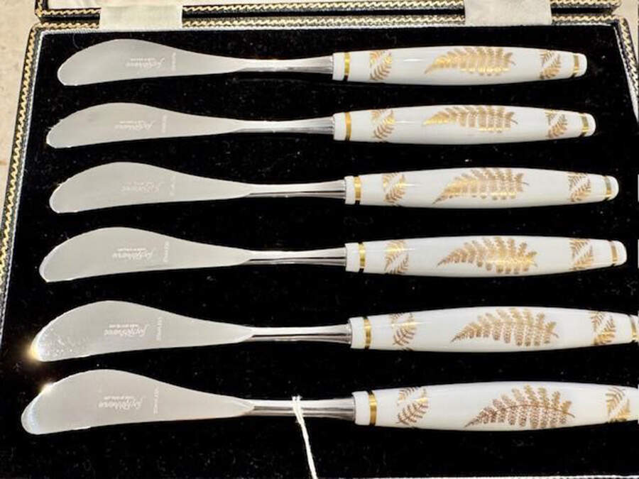 Golden Fern Pastry Knife - Set of 6 by Spode-1