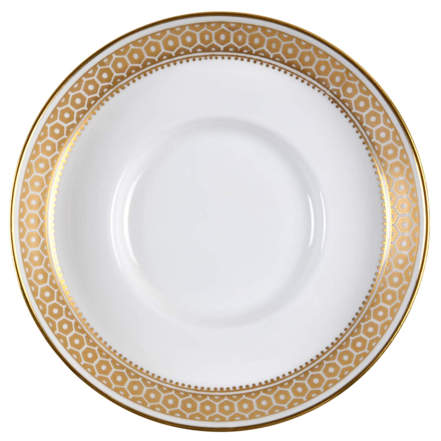 Golden Honeycomb Saucer for Flat Demitasse Cup by Spode-1
