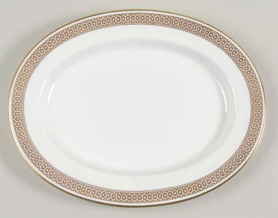 Golden Honeycomb 13" Oval Serving Platter by Spode-1