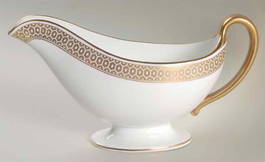 Golden Honeycomb Gravy Boat by Spode-1