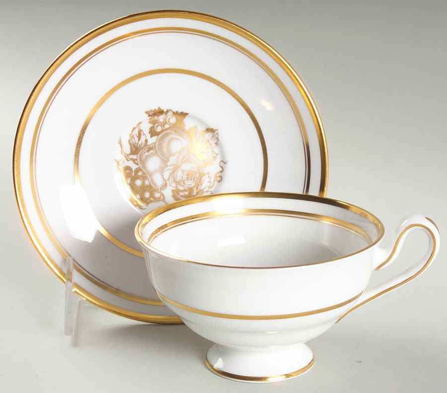 Golden Harvest Footed Cup & Saucer Set by Spode-1