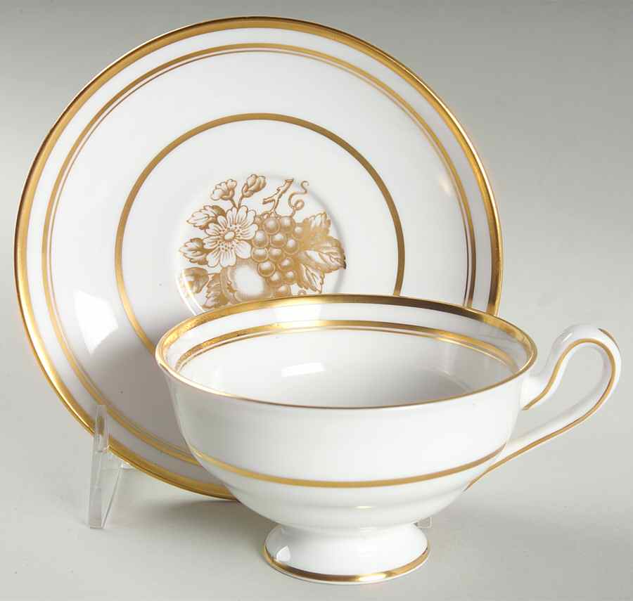 Golden Harvest Footed Cup & Saucer Set by Spode-1