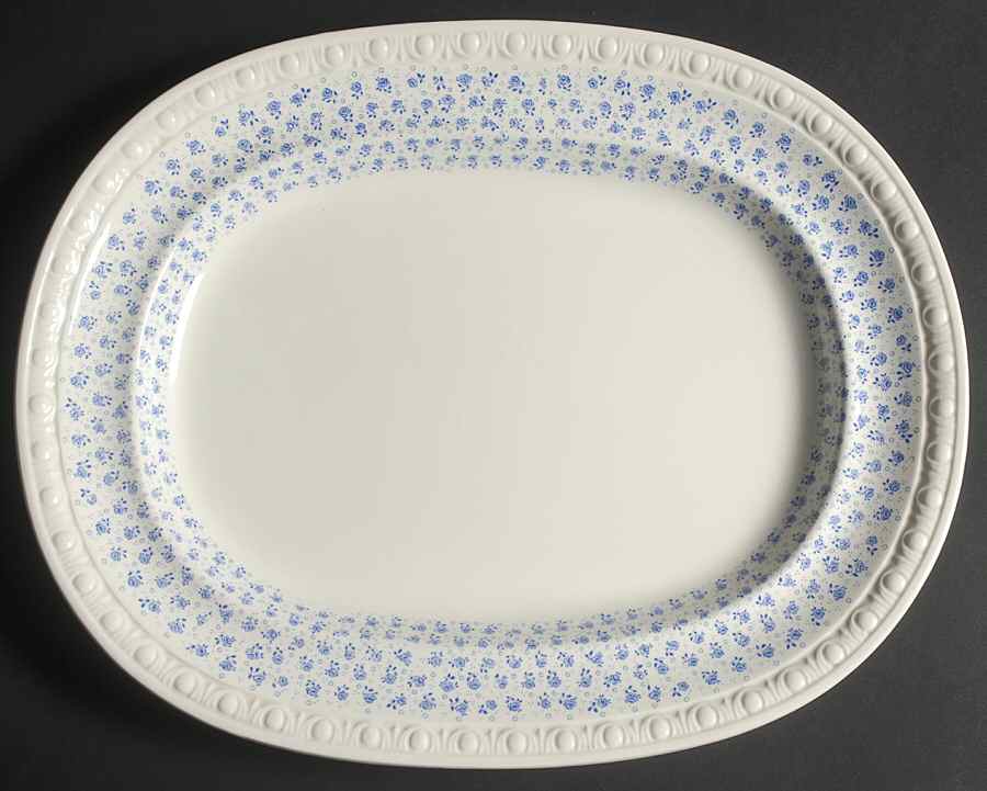 Gossamer Blue 15" Oval Serving Platter by Spode-1