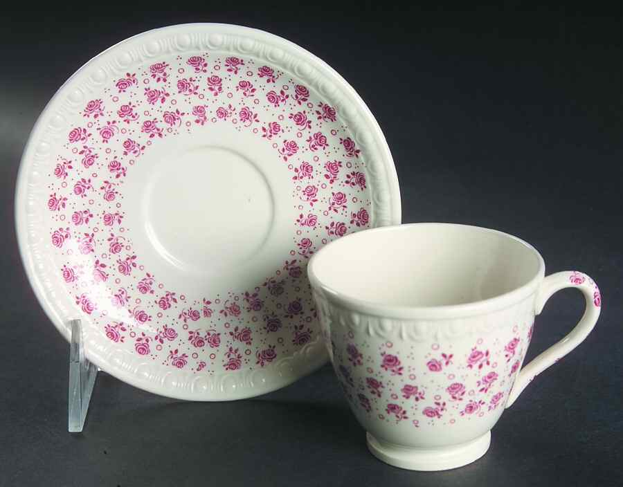 Gossamer Red Footed Demitasse Cup & Saucer Set by Spode-1
